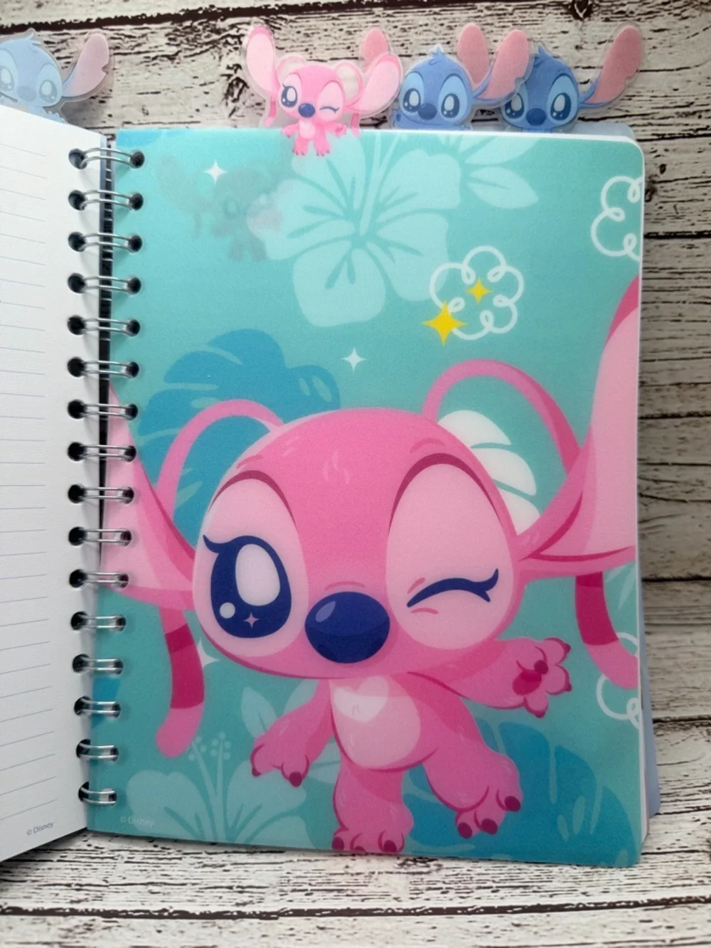 Disney Lilo & Stitch Aloha! Pink & Blue Stitch Themed Spiral Notebook